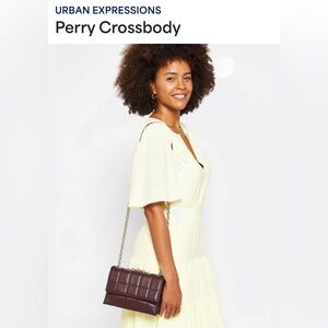 NWT Urban Expressions Quilted Crossbody Bag - Burgandy